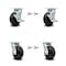 Service Caster 6 Inch Rubber on Steel Caster Set with Roller Bearings 4 Swivel Lock 2 Brake SCC SCC-30CS620-RSR-TLB-BSL-2-BSL-2 - alternate 1